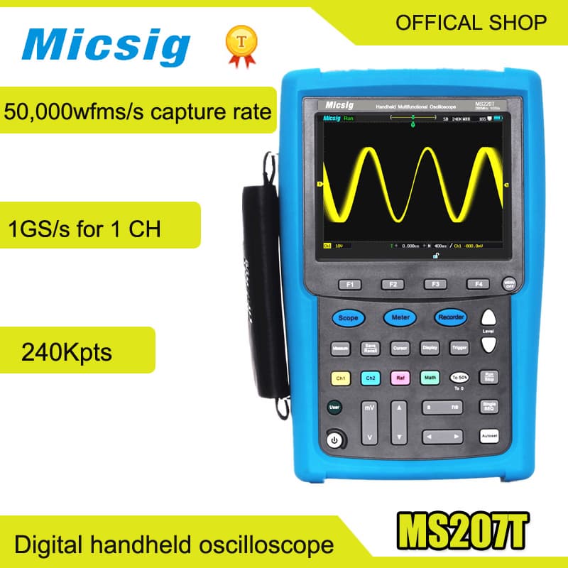70MHz digital storage handheld oscilloscope with multimeter